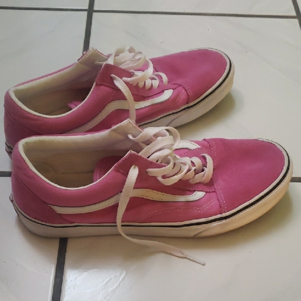 Vintage like new "Vans" Pink old skool low skate sneakers with white stripe - Picture 5 of 8